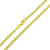 925 Sterling Silver 3mm Moon-Cut Ball Bead Gold Plated Chain